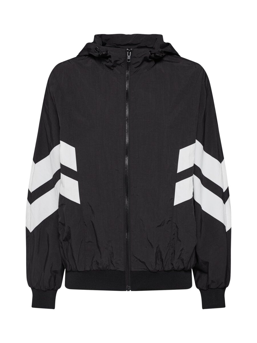 Urban Classics Átmeneti dzseki 'Crinkle Batwing'  fekete / fehér-hu