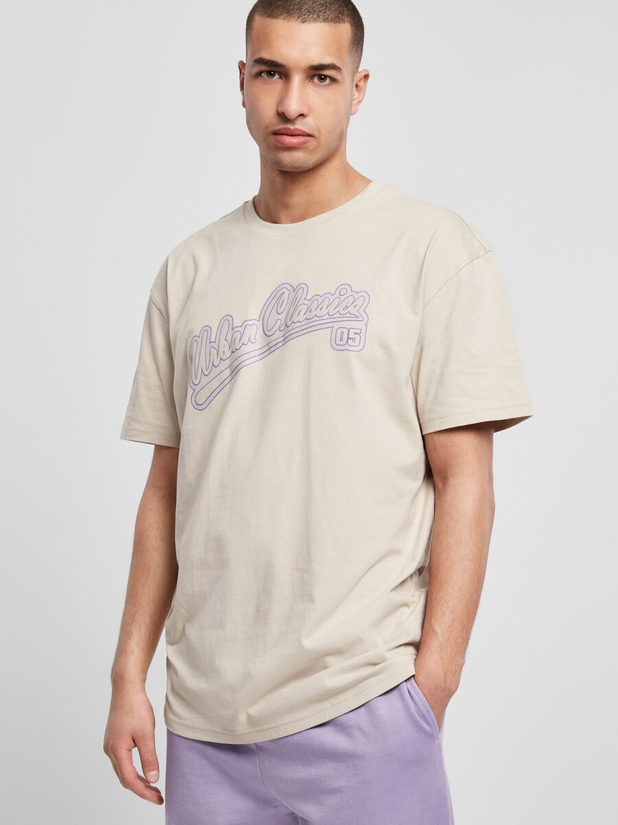 Urban Classics Póló 'Baseball'  bézs / lila-hu