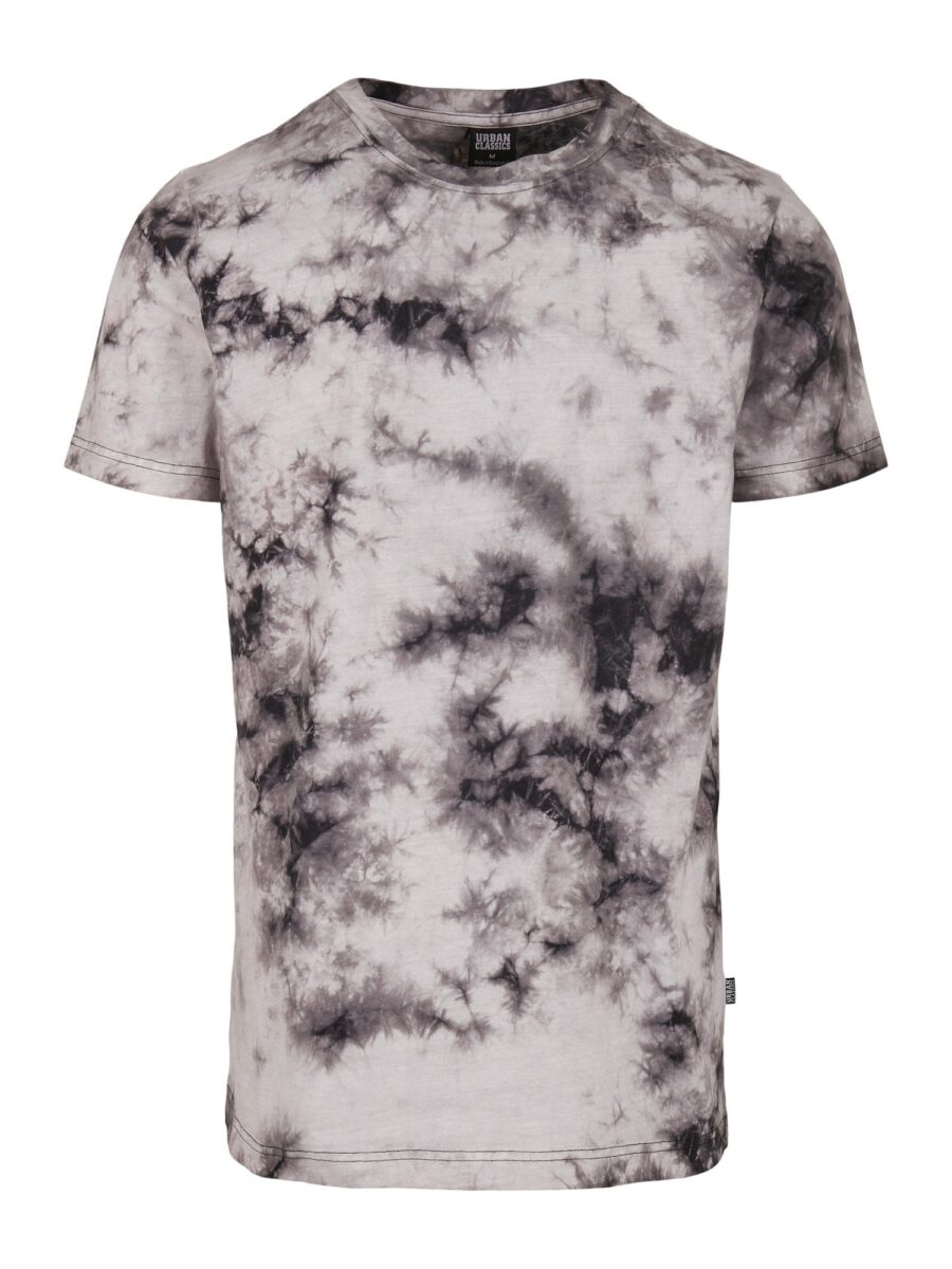 Urban Classics Póló 'Black Tie Dye Tee'  fekete / fehér-hu