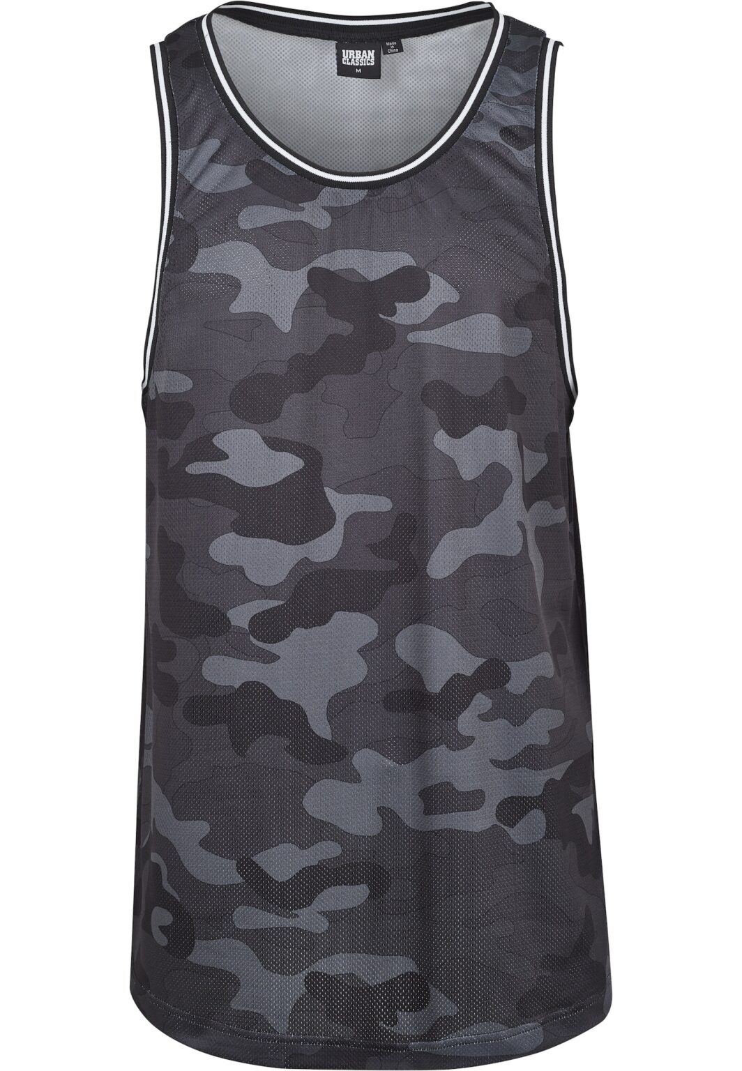 Urban Classics Póló 'Camo Mesh'  szürke / sötétszürke / fekete