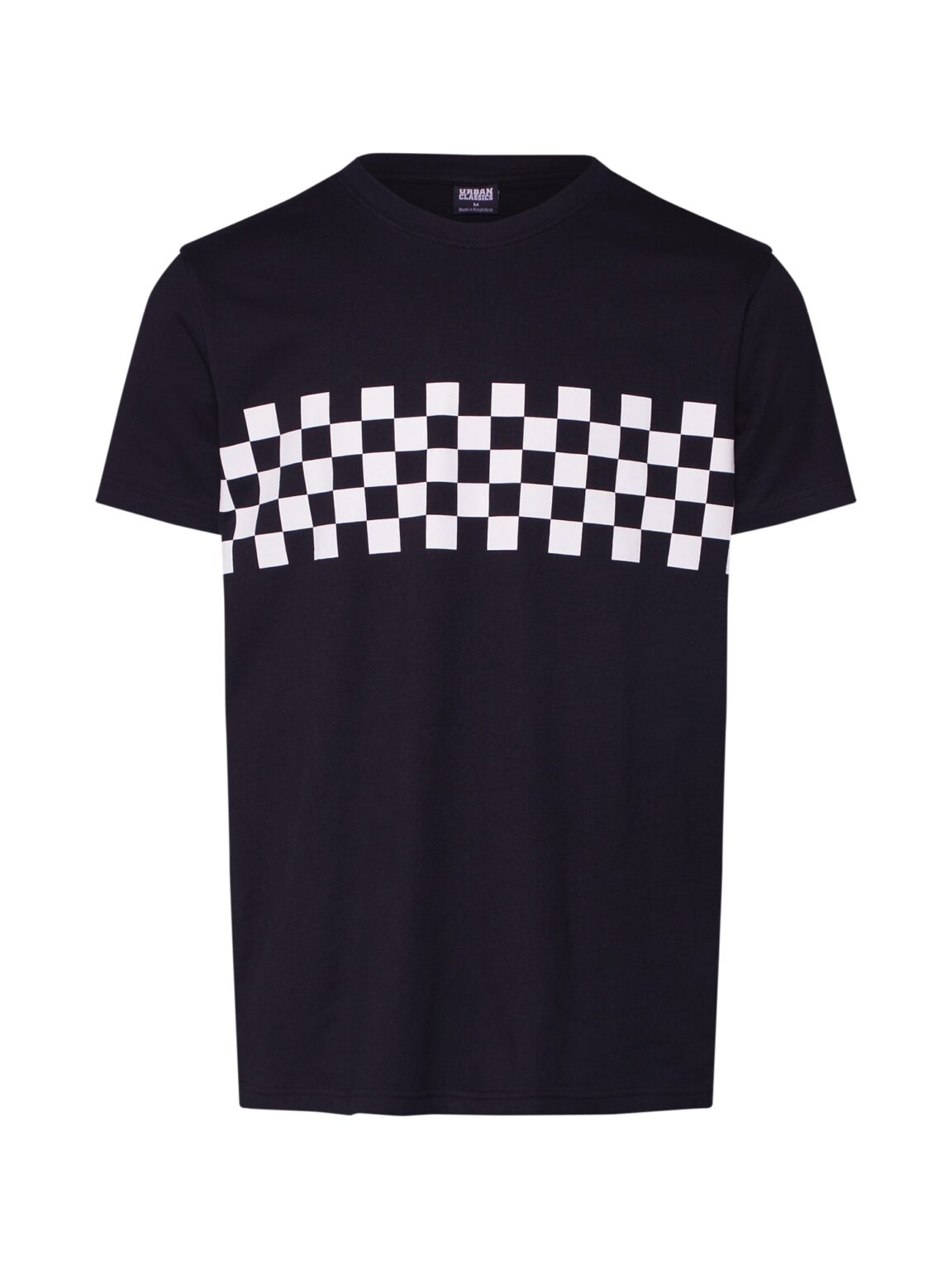 Urban Classics Póló 'Check Panel'  fekete / fehér