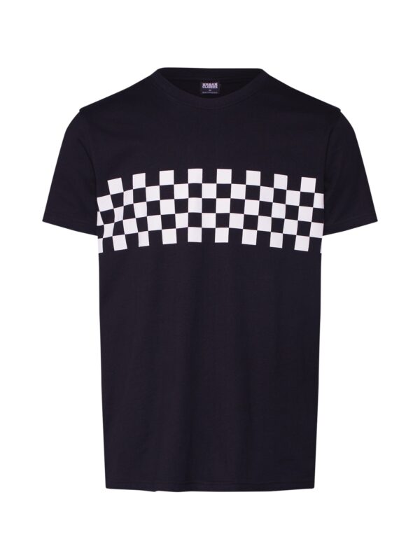 Urban Classics Póló 'Check Panel'  fekete / fehér