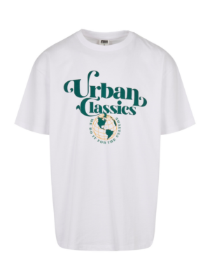 Urban Classics Póló  sötétzöld / narancs / fehér-Hungary