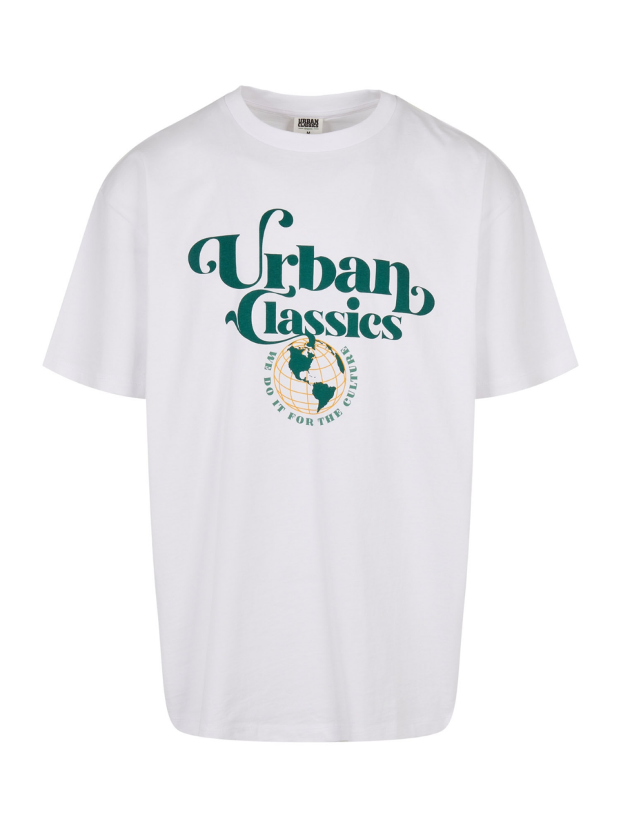 Urban Classics Póló  sötétzöld / narancs / fehér-Hungary