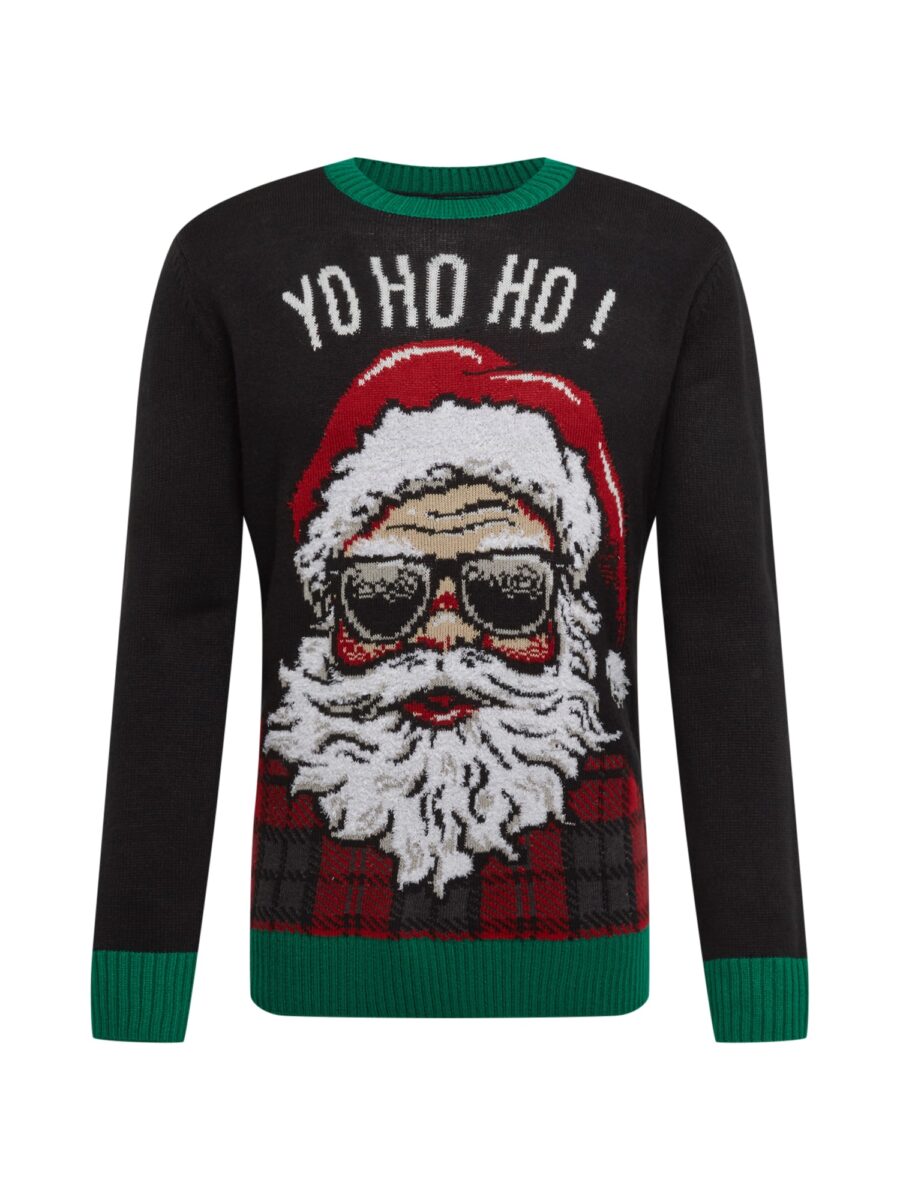 Urban Classics Pulóver 'HoHoHo'  bézs / zöld / piros / fekete / fehér-hu