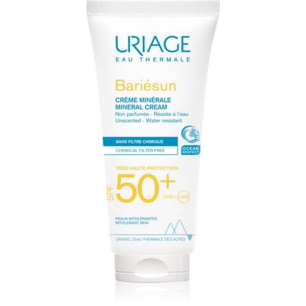 Uriage Bariésun Mineral Cream SPF 50+ ásványi védőkrém arcra és testre SPF 50+ vízálló 100 ml-Eredeti