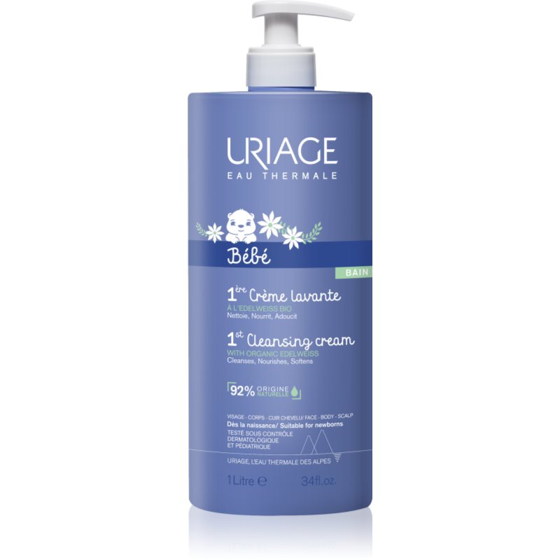 Uriage Bébé 1st Cleansing Cream finom állagú tisztító krém gyermekeknek születéstől kezdődően 1000 ml-Ár