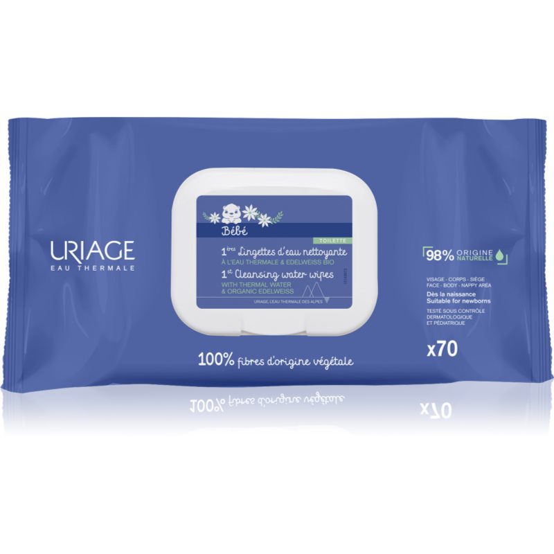 Uriage Bébé 1st Cleansing Wipes tisztító törlőkendő gyermekeknek 70 db-Ár