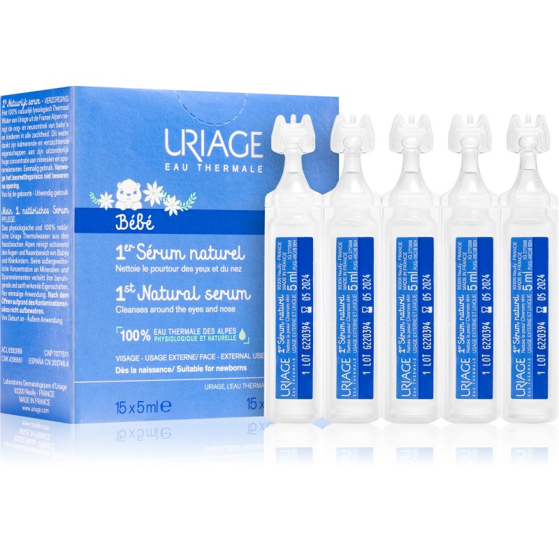 Uriage Bébé 1st Natural Serum szérum megnyugtatja a szemet és az orr nyálkahártyáját 15x5 ml-Ár