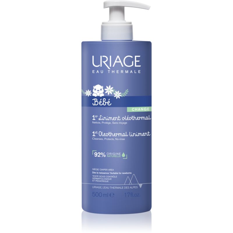 Uriage Bébé 1st Oleothermal Liniment gyengéd tisztító babakrém a pelenka területén 500 ml-Eredeti