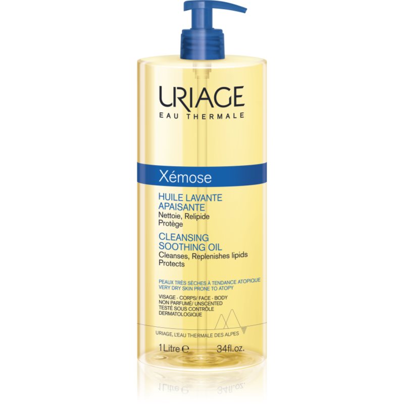 Uriage Xémose Cleansing Soothing Oil nyugtató és tisztító olaj száraz és érzékeny bőrre 1000 ml-Eredeti