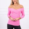 V-neck blouse navy beige light pink