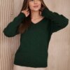 V-neck sweater dark green