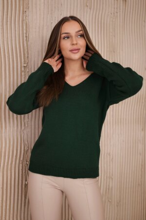 V-neck sweater dark green