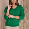 V-neck sweater in green