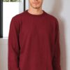 V0091 DEWBERRY MEN'S OVERSIZE SWEATER-PLAIN BURGUNDY