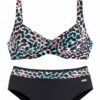 VENICE BEACH Bikini  türkiz / piros / fekete / fehér
