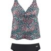 VENICE BEACH Tankini  türkiz / piros / fekete