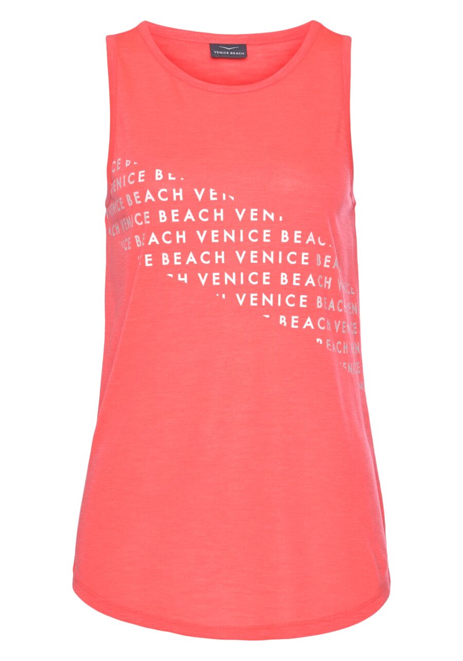 VENICE BEACH Top  korál / fehér-hu