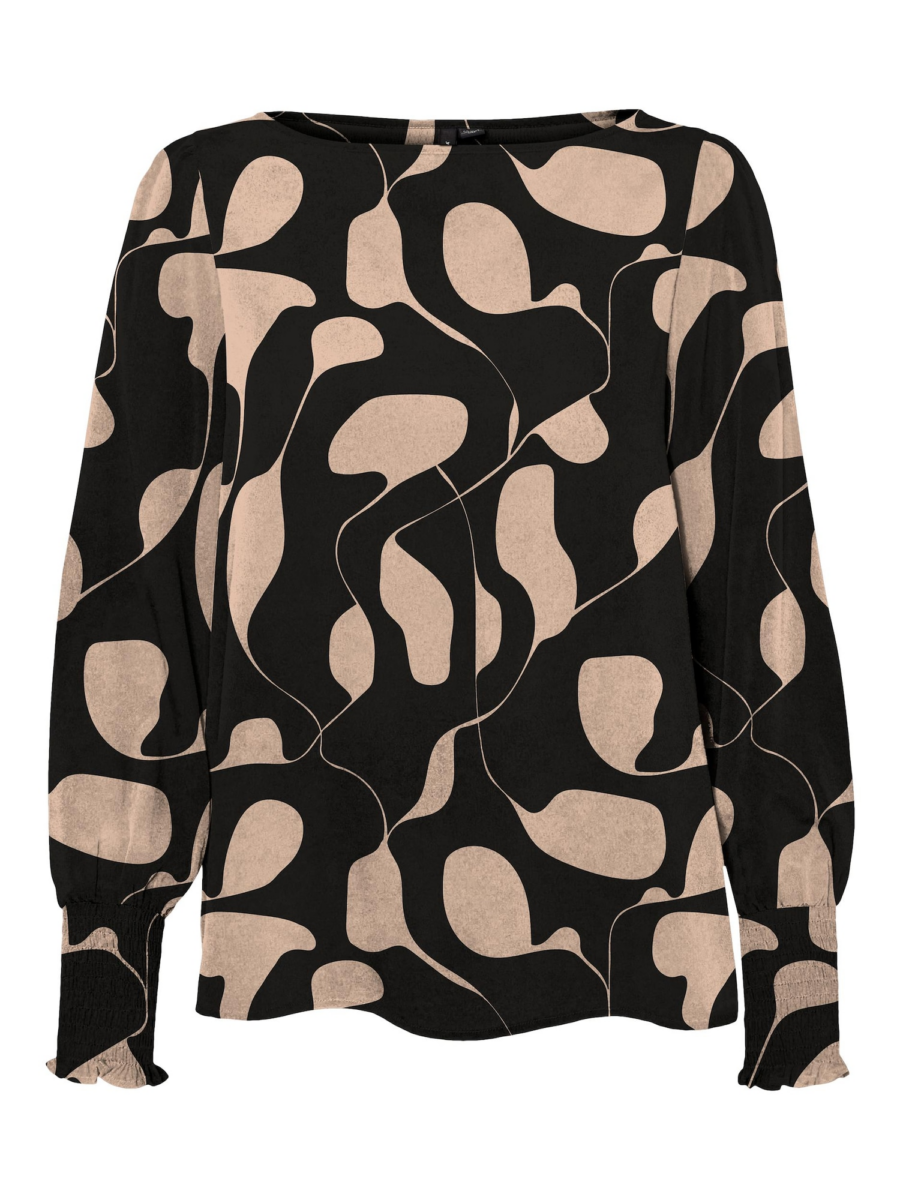 VERO MODA Blúz 'LYDIA'  homok / fekete-Hungary