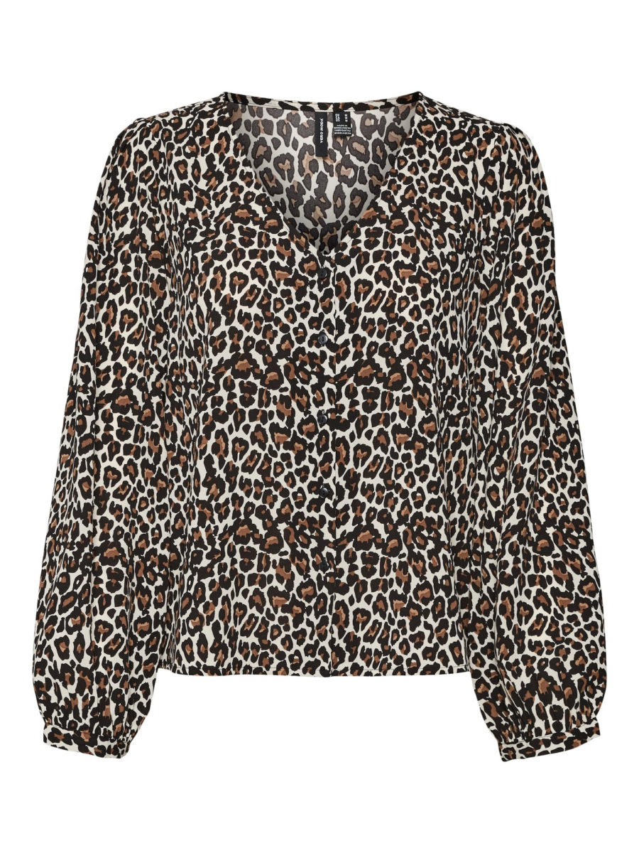 VERO MODA Blúz 'NAJA'  bézs / karamell / fekete-Ár