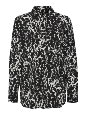 VERO MODA Blúz 'RITA BECCA'  fekete / fehér-Hungary