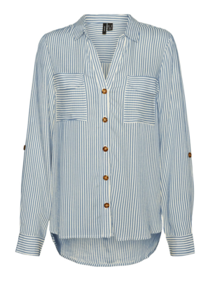 VERO MODA Blúz 'VMBumpy'  tengerészkék / fehér-Hungary