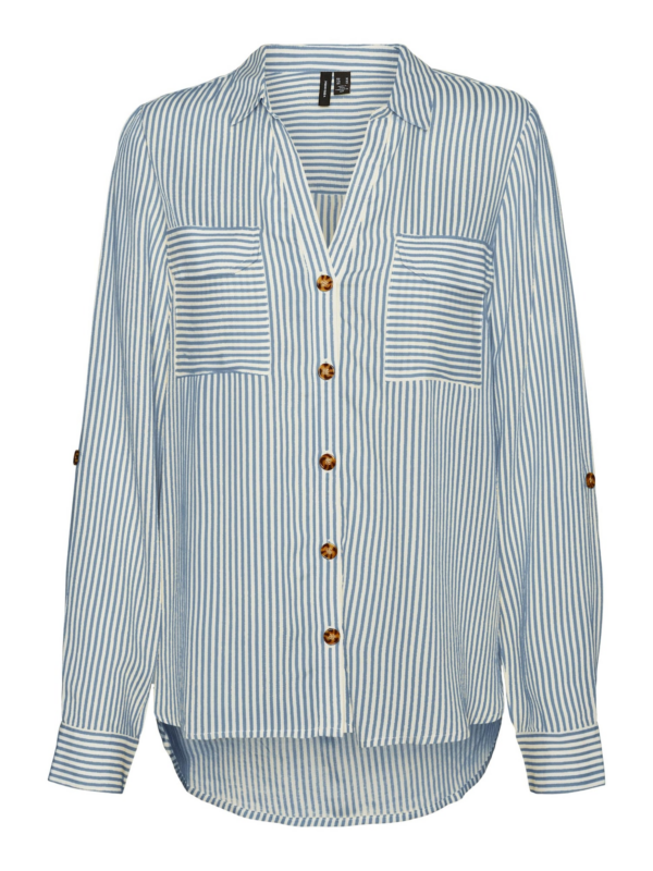 VERO MODA Blúz 'VMBumpy'  tengerészkék / fehér-Hungary