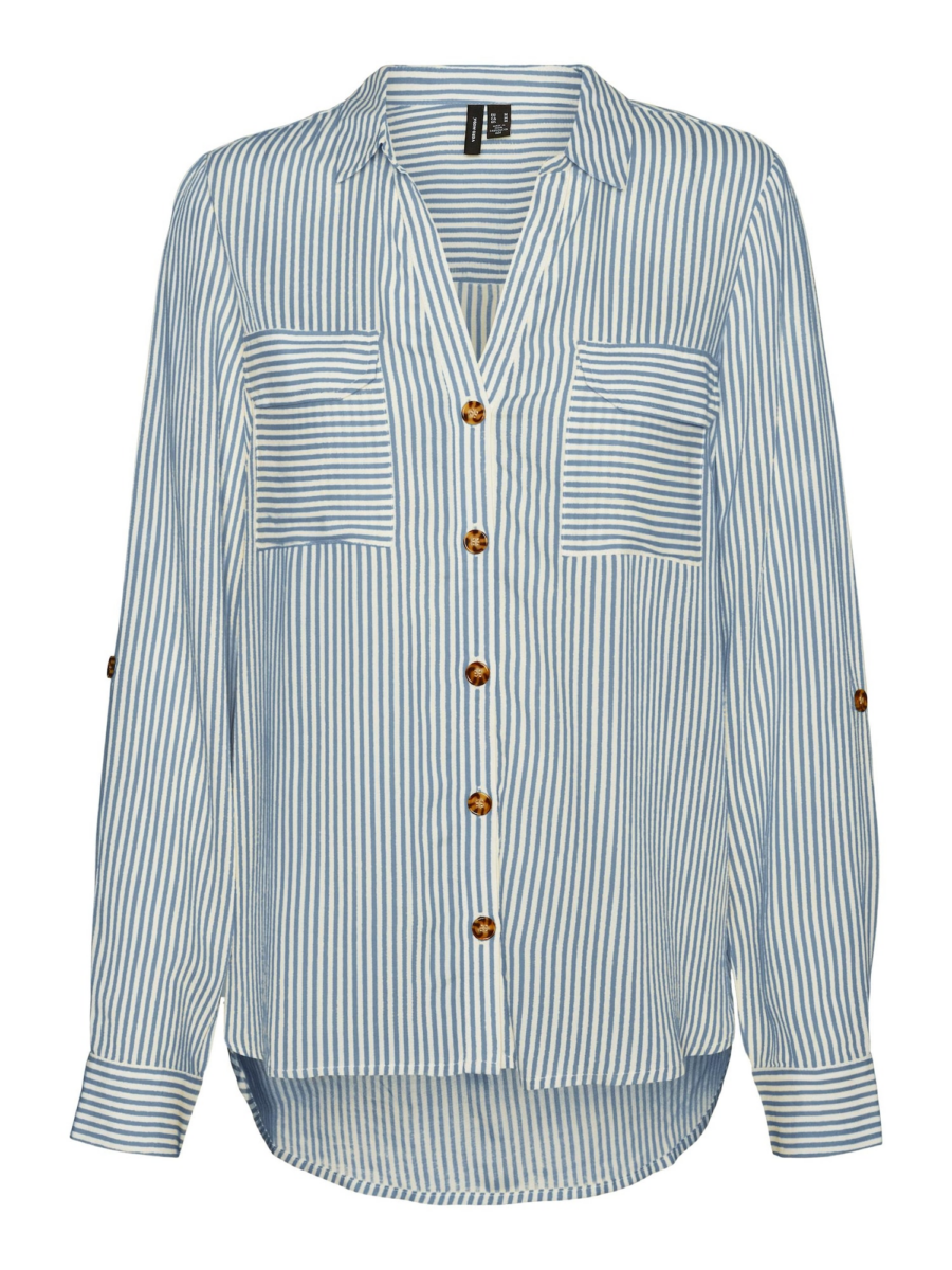 VERO MODA Blúz 'VMBumpy'  tengerészkék / fehér-Hungary