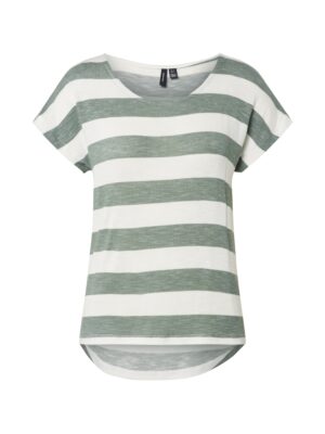VERO MODA Póló  zöld melír / fehér