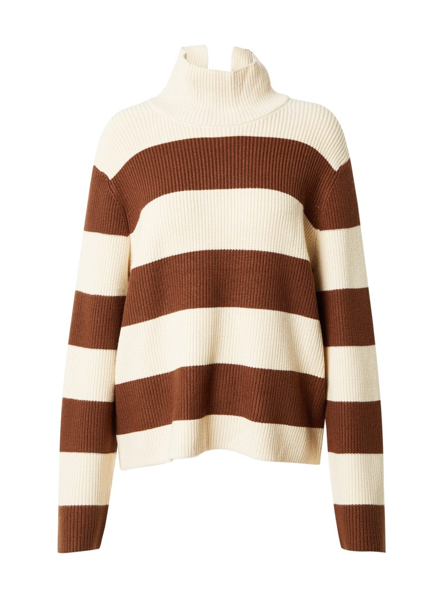 VERO MODA Pulóver 'Harriet'  világos bézs / csokoládé-Ár