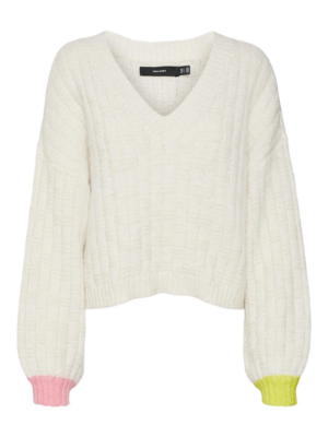 VERO MODA Pulóver 'INGRID'  bézs / sárga / rózsaszín-Ár
