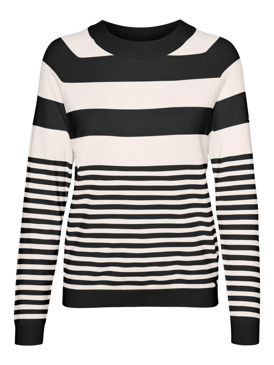 VERO MODA Pulóver 'VMHAPPINESS'  krém / fekete-Ár