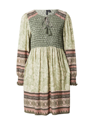 VERO MODA Ruha 'VMADDIE'  taupe / pasztellzöld / sötétzöld / rózsaszín-Hungary