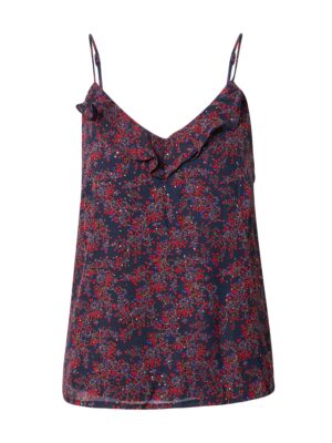 VERO MODA Top 'PEN RITA'  tengerészkék / királykék / barna / piros / fehér-hu