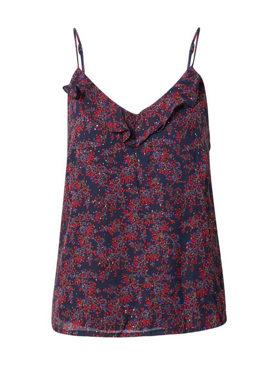 VERO MODA Top 'PEN RITA'  tengerészkék / királykék / barna / piros / fehér-hu