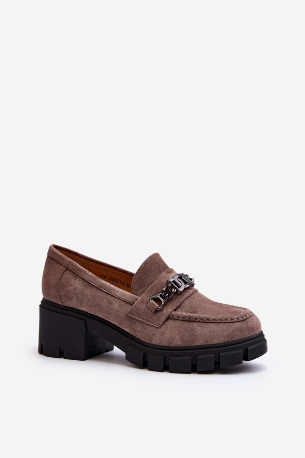 VINCEZA Bézs naplopók a Chunky Heel Eriellán