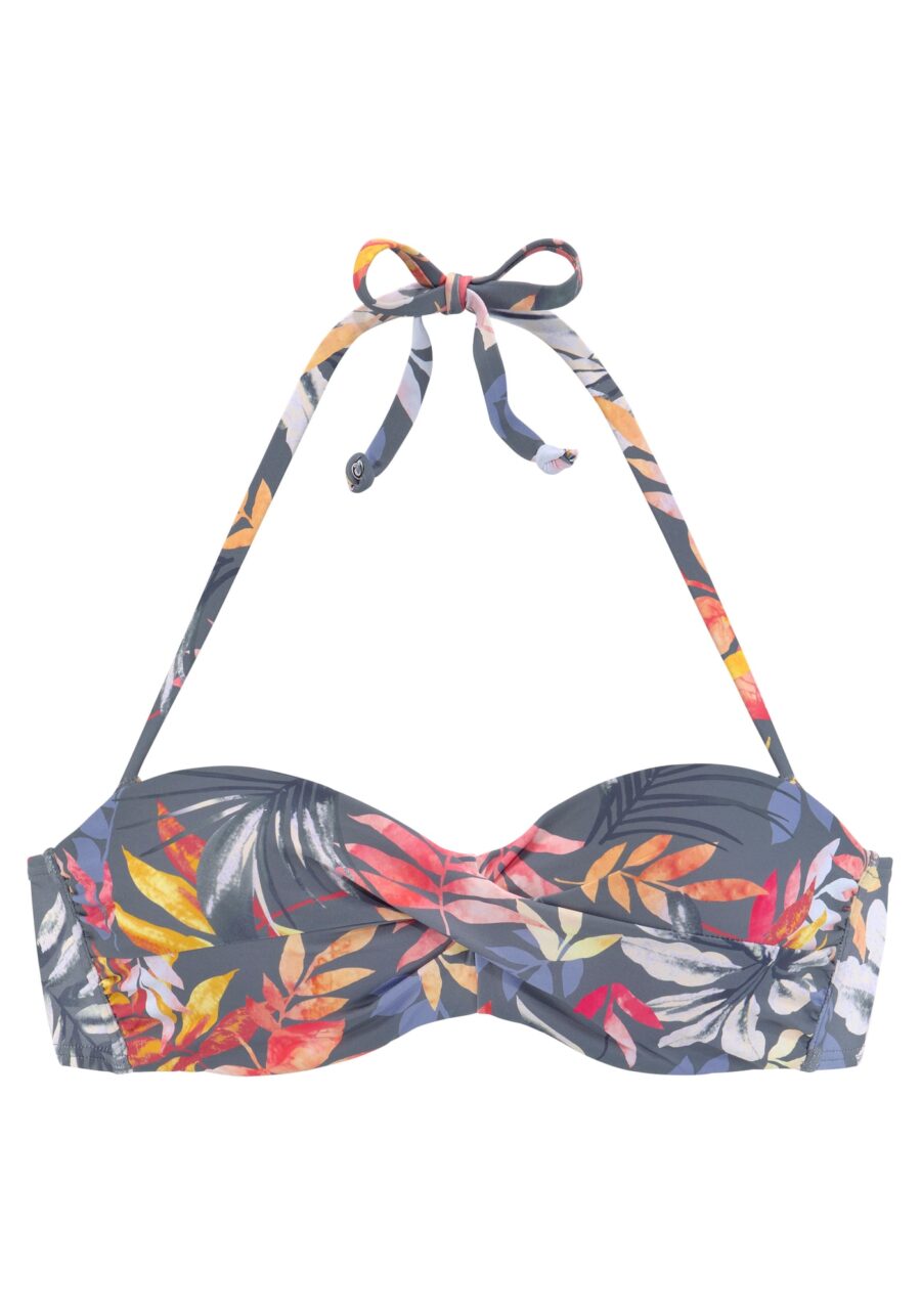 VIVANCE Bikini felső  galambkék / sárga / sötétszürke / rózsaszín / piros-hu