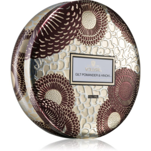 VOLUSPA Japonica Holiday Gilt Pomander & Hinoki illatgyertya alumínium dobozban 297 g