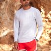 Value Men's Grey Long Sleeve T-shirt Fruit of the Loom