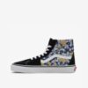 Vans Blue-black women's patterned ankle sneakers with suede details - Women's