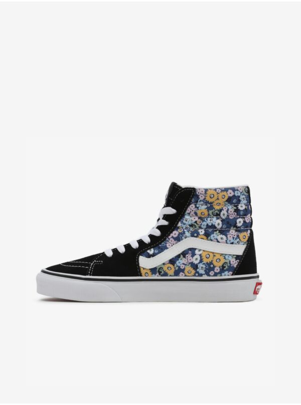 Vans Blue-black women's patterned ankle sneakers with suede details - Women's