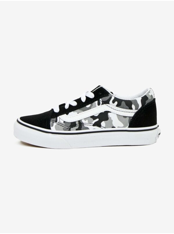 Vans Grey-black boys' patterned sneakers with suede finish details V - unisex
