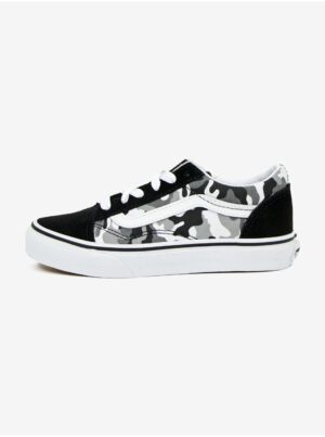Vans Grey-black boys' patterned sneakers with suede finish details V - unisex