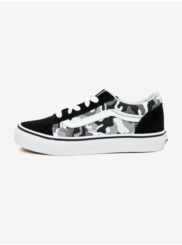 Vans Grey-black boys' patterned sneakers with suede finish details V - unisex