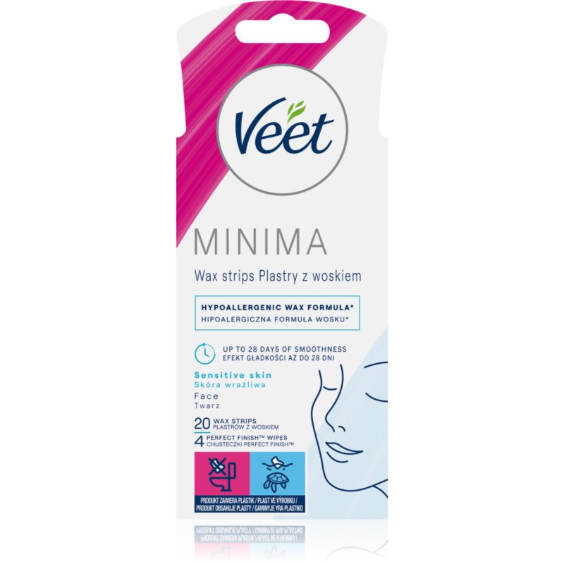 Veet Minima Hypoallergenic szőrtelenítő gyantacsík az arcra 20 db-Ár