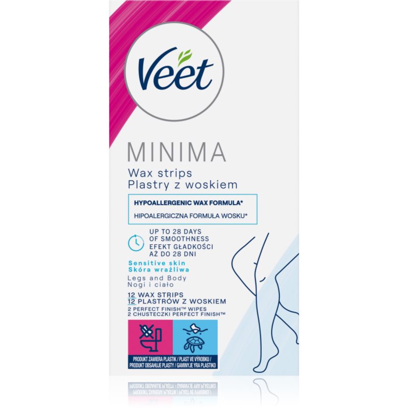 Veet Minima Hypoallergenic szőrtelenítő gyantacsík lábakra 12 db-Ár