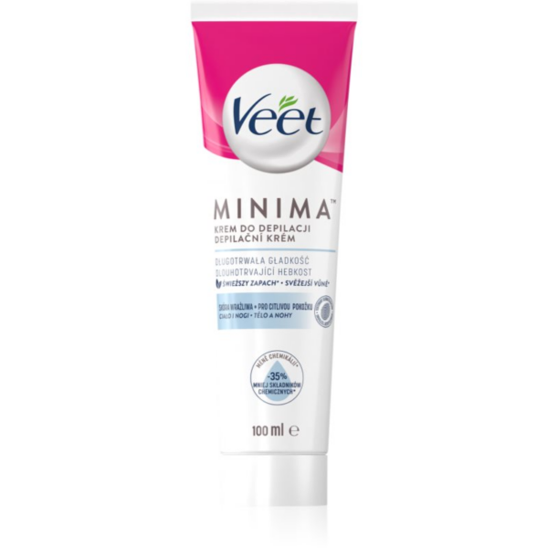 Veet Minima Sensitive Skin szőrtelenítő krém az érzékeny bőrre Aloe Vera és E-vitamin 100 ml-Eredeti