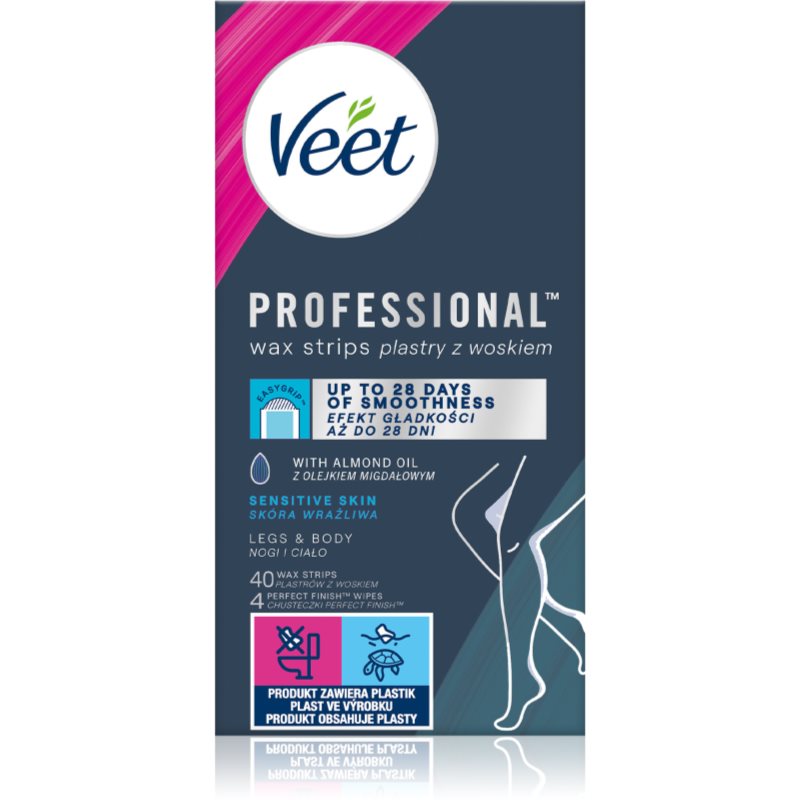 Veet Professional Sensitive Skin szőrtelenítő gyantacsík az érzékeny bőrre 40 db-Ár