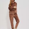 Velour hoodie - beige